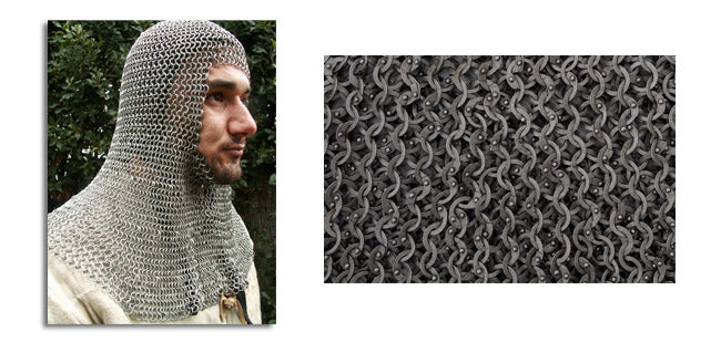 GDFB Chainmail Coif - Earl Grade 17 Gauge Dome Riveted EFR